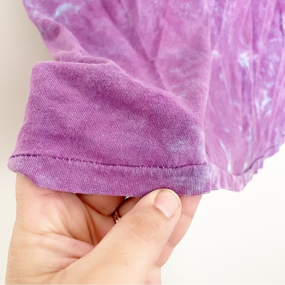 Vintage 90s Tie Dye Heart Pattern T-Shirt Single Stitch Purple Size Large Unisex - Picture 6 of 8